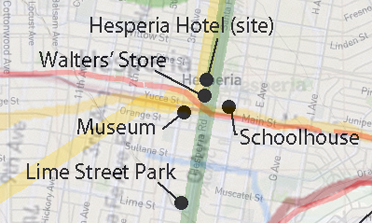 Detail map of Hesperia Village area
