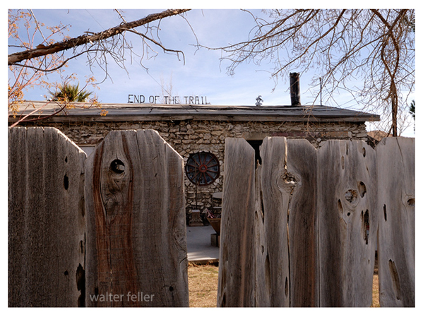 ONE OF WADSWORTH'S ROCK HOUSES, THE END OF
THE TRAIL, FEATURES A WAGON WHEEL WINDOW