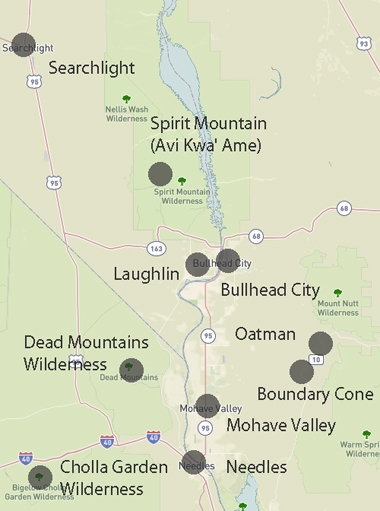 Location map for Spirit Mountain